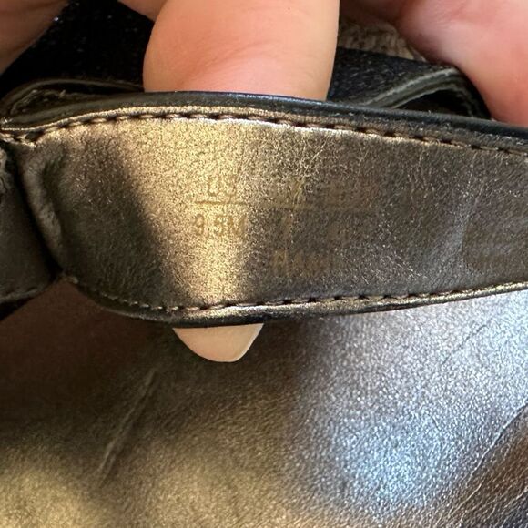 Franco Sarto Raina Ankle Strap Heels Sandals Black Shiny Size 9.5 - Picture 7 of 7